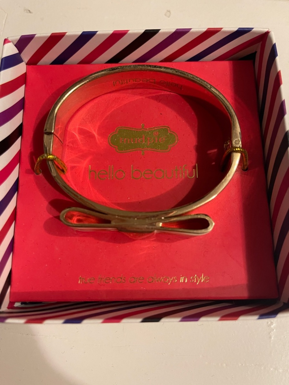 Mud Pie Gold Bow Cuff Bracelet